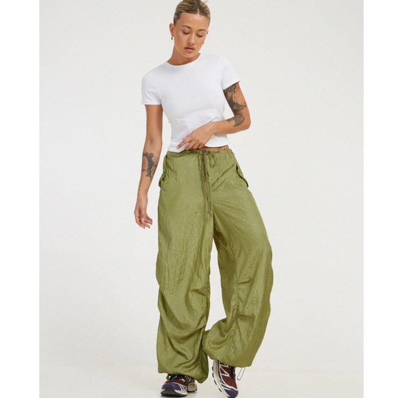 Motel Rocks | Pants & Jumpsuits | Motel Parachute Pants In Pickle | Poshmark